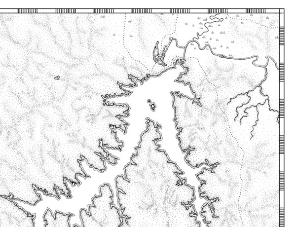 fort peck lake map wall art